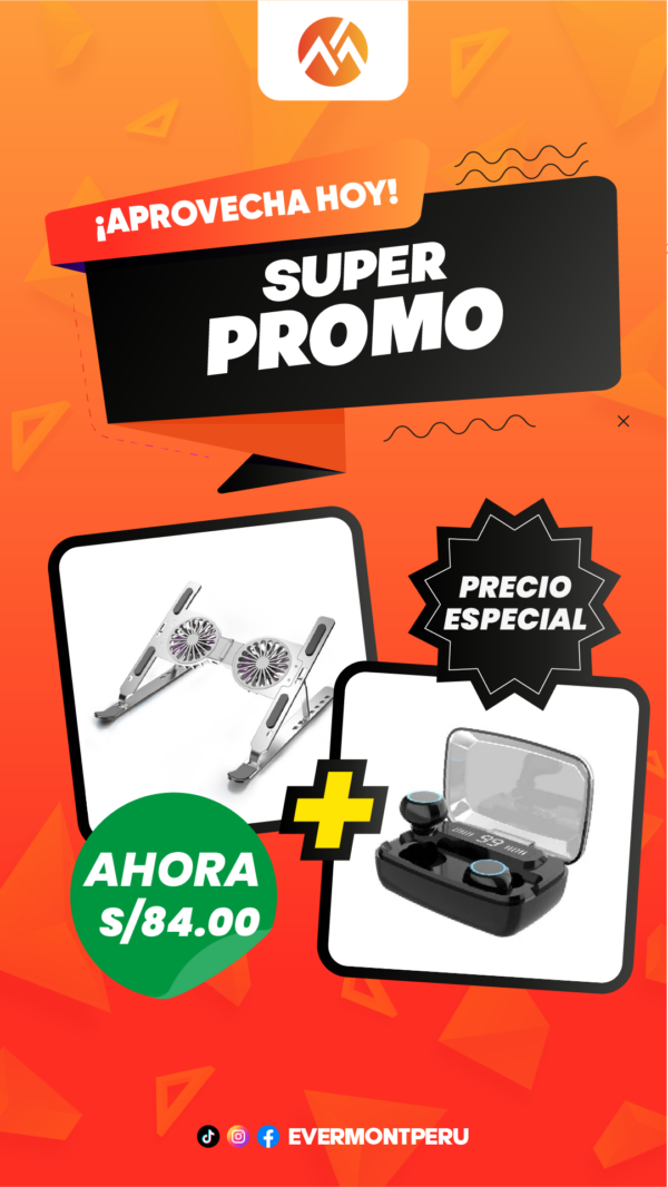 Oferta 1 Soporte de laptop + audifonos